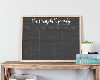 Reusable Dry Erase 2026 Calendar Chalkboard Styled  | Framed Calendar for Wall | Housewarming Gift for Newlywed Couple