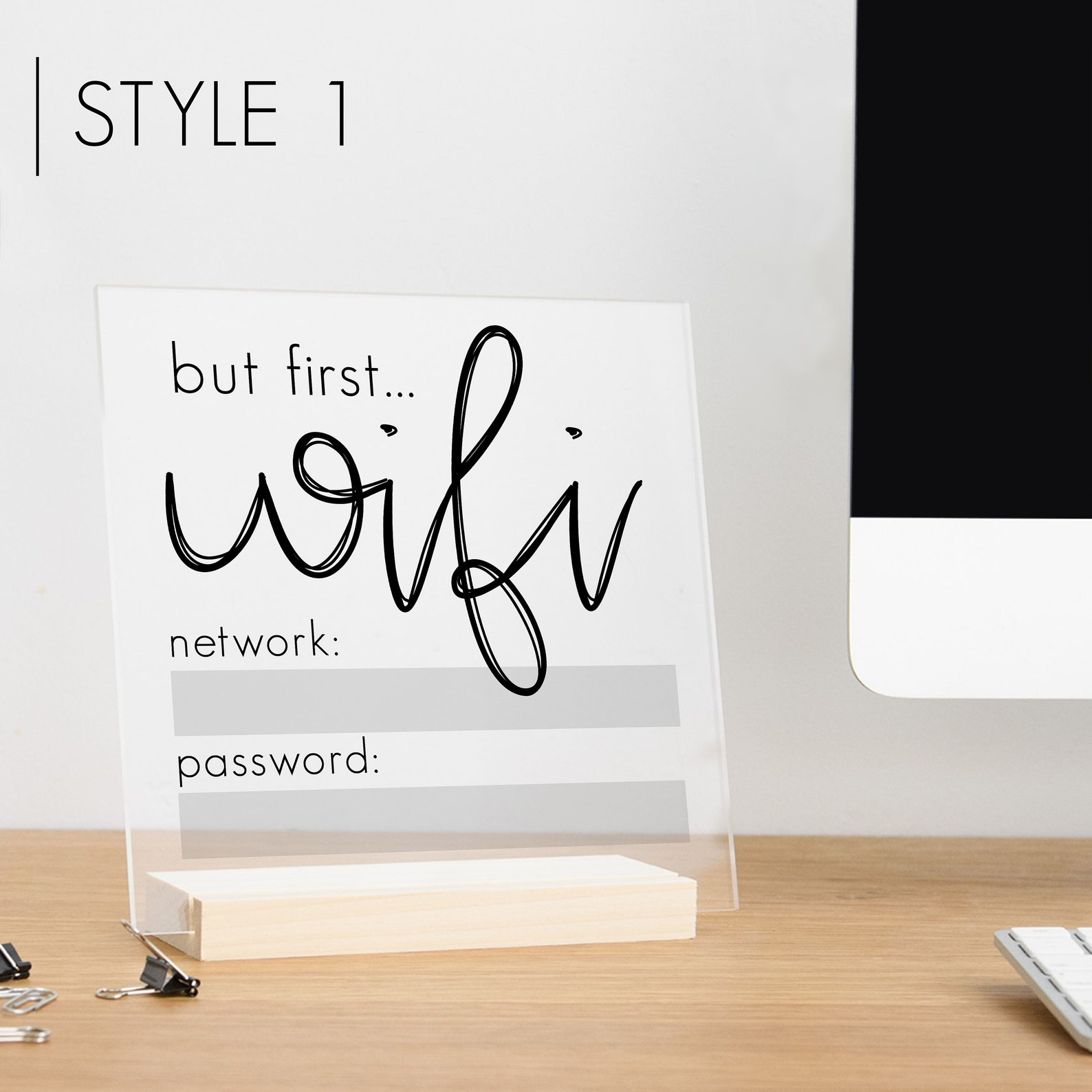 Modem Password Sticker Custom Wifi Password Sign on Acrylic And/or Dry-erase Wifi Network Sign ...