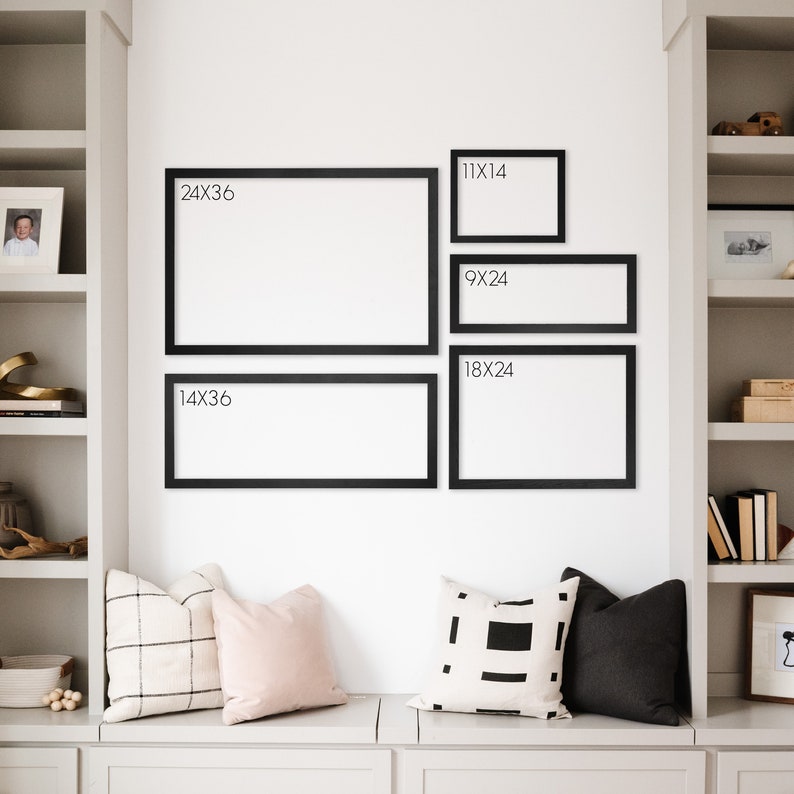 Personalized Dry Erase Chalkboard Calendar Small OR Large Size Framed Family Command Center Organizer Horizontal image 5