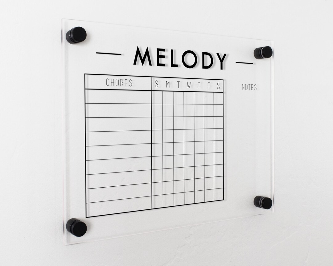 Personalized Chore Chart Custom Chore Chart in Dry Erase - Etsy