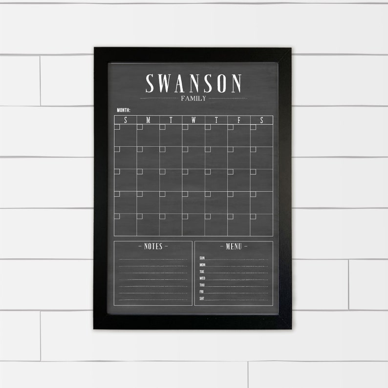 Chalkboard Calendar 24 X 36 Chalkboard Calendar Customized Etsy