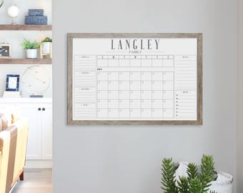 Family Command Center, Personalized Wall Organizer, Whiteboard Weekly and Monthly Calendar, Family Wall Calendar, Organization Board