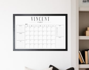 Command Center Calendar | Large Wall Calendar | Dry erase calendar | Framed Calendar | 24x36 #36132