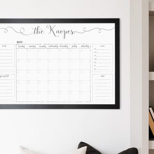 Dry Erase Wall Calendar, 2025 Family Calendar For Wall, Framed Family Organization Board, Forever Wall Calendar, Reusable Dry Erase Calendar