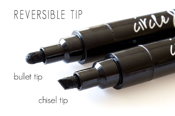 Reversible Tip Chalk Pens 3 Pack Black 6mm Tip Liquid Chalk