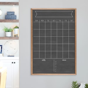 Large Minimalist Dry Erase Chalkboard Calendar