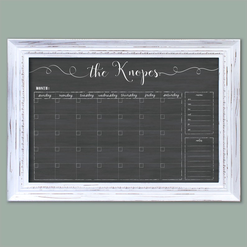 Chalkboard Calendar 24x36 Large Dry Erase Chalkboard Calendar Etsy UK