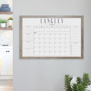Personalized Whiteboard Command Center, Weekly and Monthly Calendar Combo, Calendar, Family Center Calendar 3694 image 1