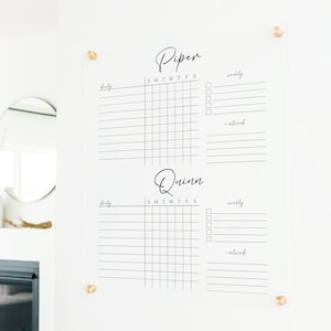 Chore Chart for Kids , Daily and Weekly Checklist for Kids , Custom Chore Chart for Family or Teens or Kids , Chore Board for 2 Kids