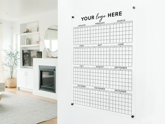 Dry Erase Whiteboard Calendar, 18x24, 24x36 Personalized and Framed for Wall,  1868 Knope 