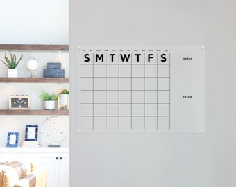 Acrylic Dry Erase Calendar w/ custom side section  #XX26