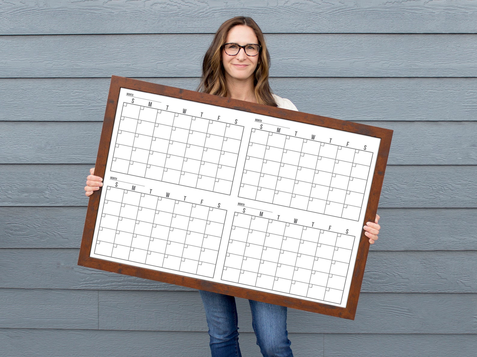 4 Month Minimalist Dry Erase Whiteboard Calendar 36 X - Etsy