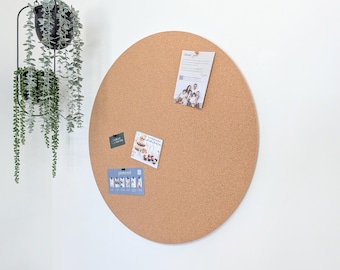 Round Cork Board: Floating Style Circular Cork Pin Board with 30 Push Pins