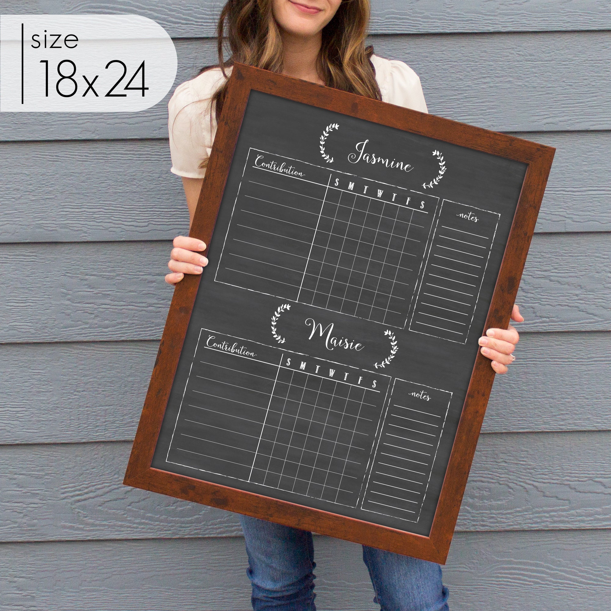 Chore Chart, Dry Erase Chore Chart , Framed Chore Chart , Chore Chart  Magnetic 1848 