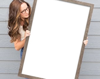 Framed Wet Erase Whiteboard - MULTIPLE SIZES AVAILABLE, Optional Magnetic Upgrade, Reversible Front for Dry Erase White Board