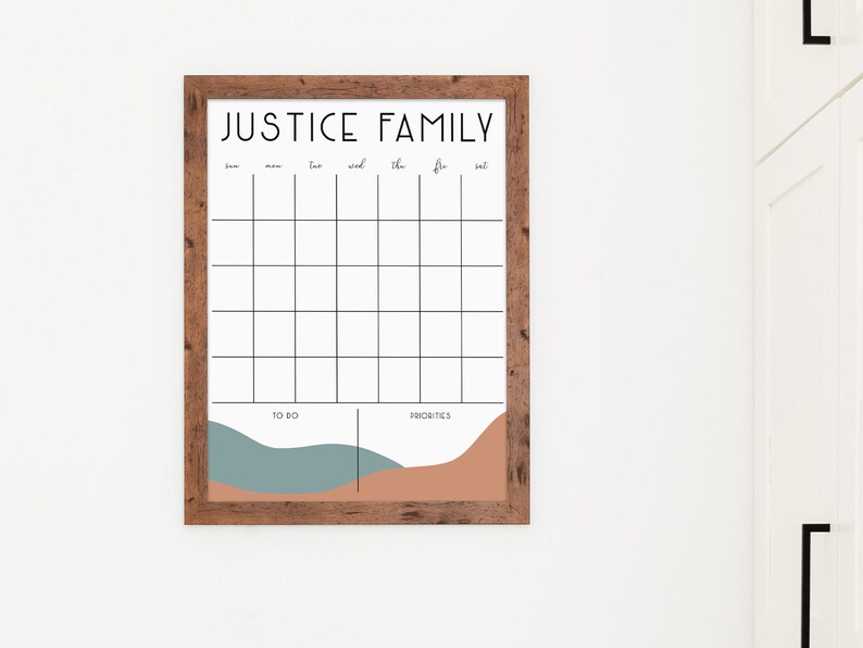 2022 Modern Wall Calendar Customized Framed Calendar Etsy