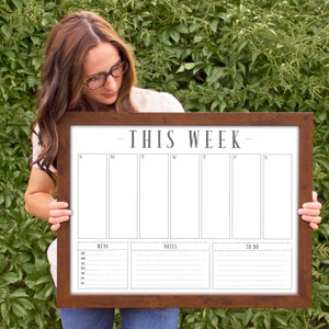 Large Weekly Planner , Weekly Schedule , Dry erase Calendar Two sizes available Magnetic Calendar option image 9