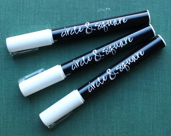 Fine Tip Chalk Pens 3 pack - White - 3 mm tip liquid chalk markers FREE SHIPPING