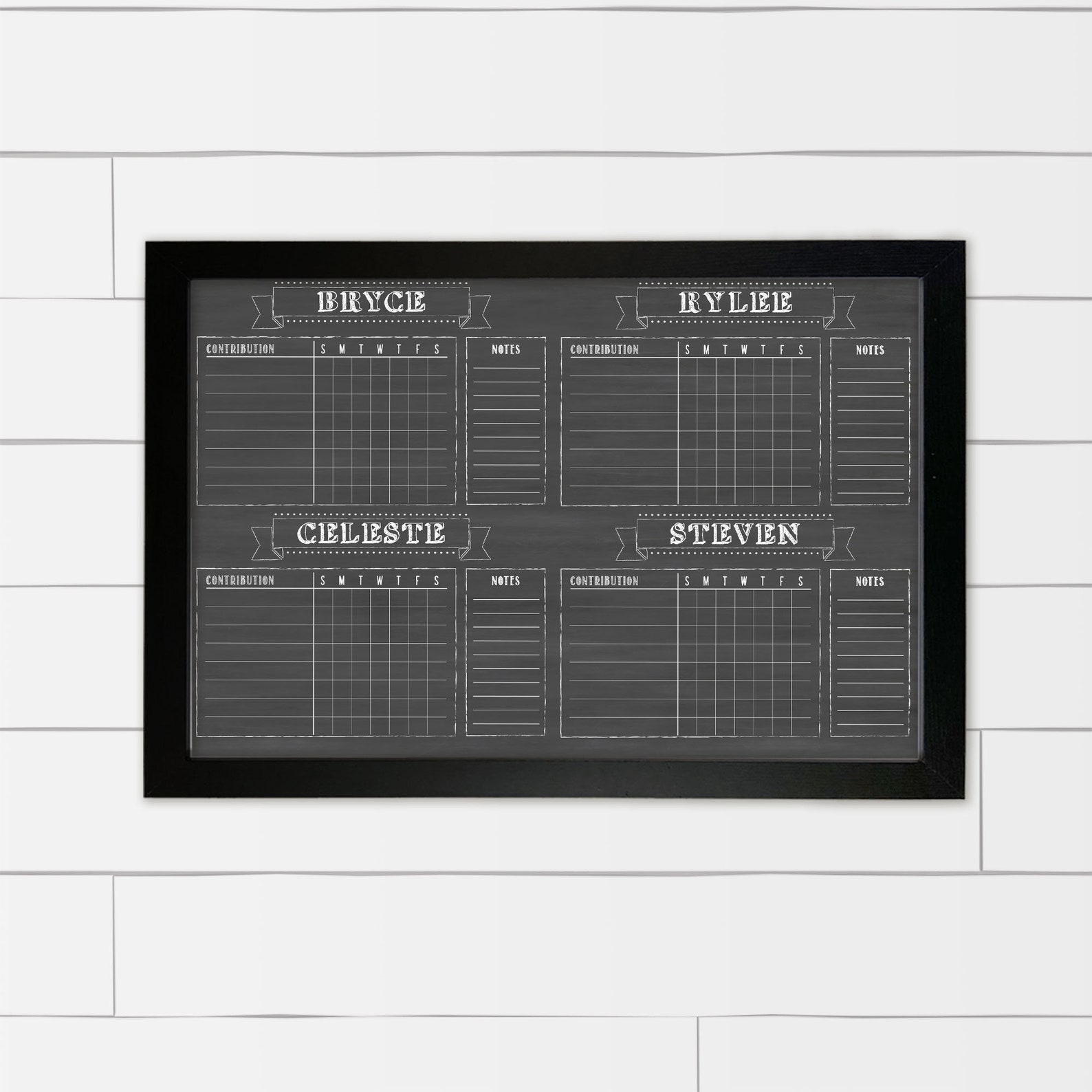 Large Kid Chore Chart Family Chore Chart 4 Person Chore | Etsy