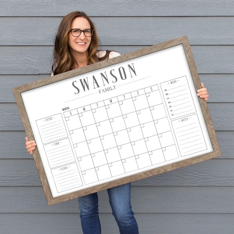 Command Center Calendar Large Wall Calendar Dry erase Etsy