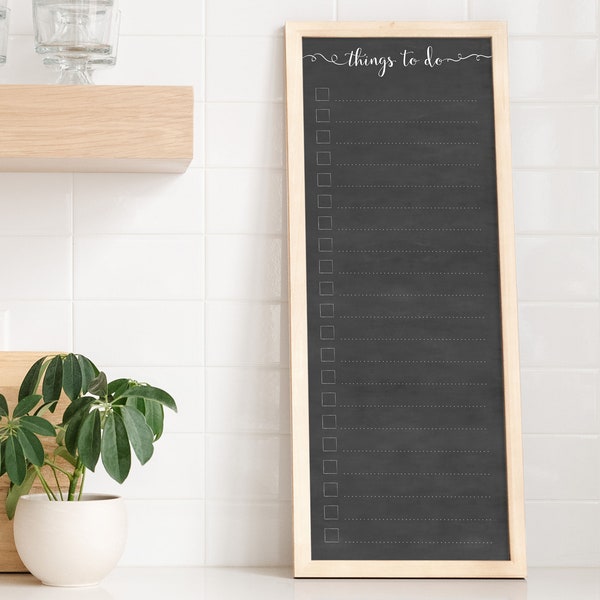 To do Checklist | Chalkboard Style | 9x24 dry erase framed board | to do list for wall | framed to do list