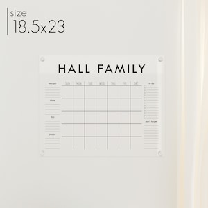 Large Acrylic Family Calendar Dry Erase Family Command Center Personalized Acrylic Calendar image 10