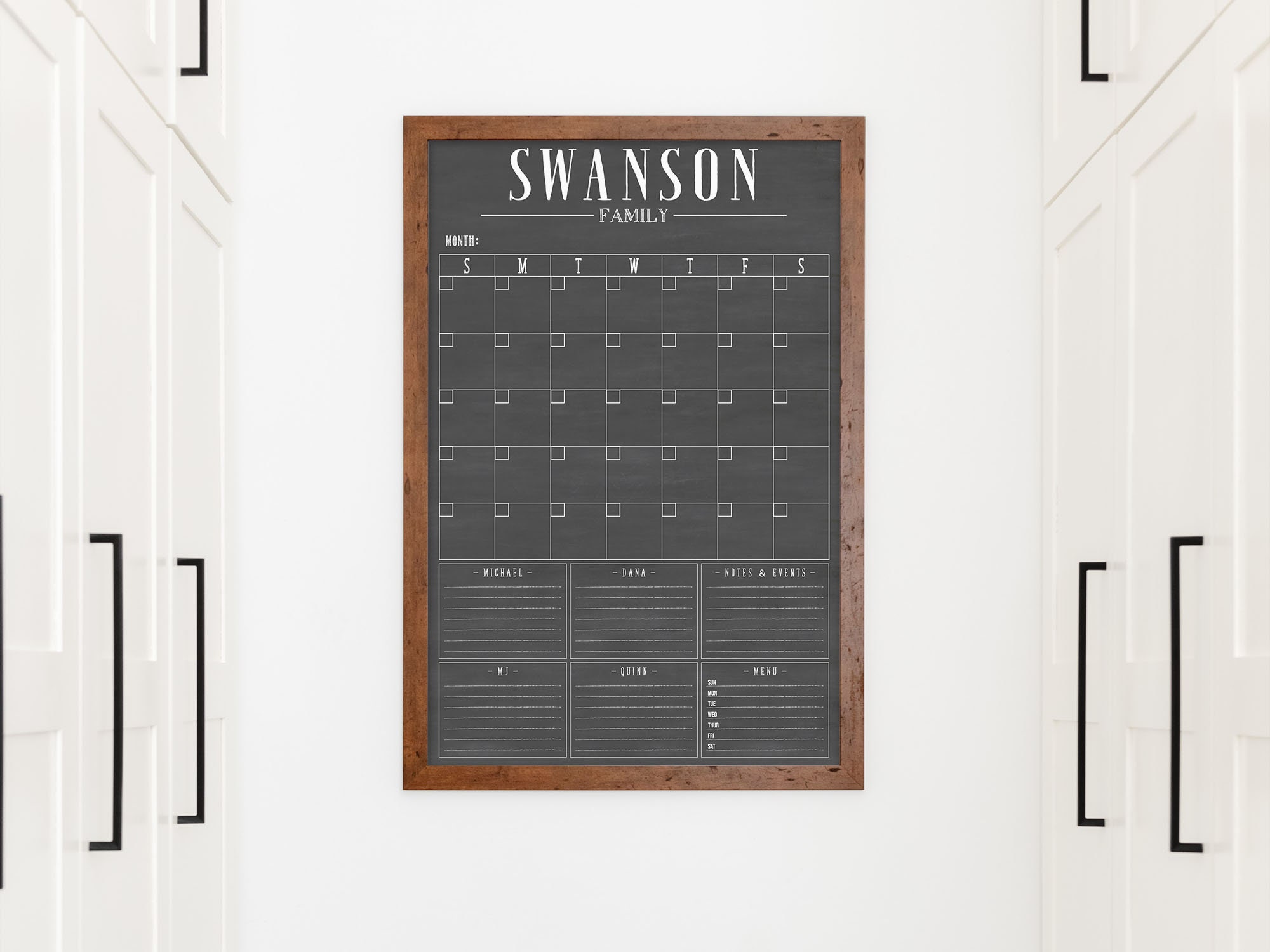 Magnetic Wall Chalkboard Monthly Calendar, Rustic Wood Frame Large Chalkboard  Calendar, 24 x 30, Wall Mount, with Chalk Markers & Magnets, by Better  Office Products 