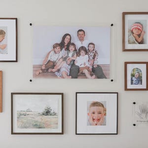 Photo Print with Custom Acrylic Floating Frame | Personalized Photo Wall Art | Satin Photo Print with Clear Acrylic Frame & Hanging Hardware