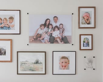 Photo Print with Custom Acrylic Floating Frame | Personalized Photo Wall Art | Satin Photo Print with Clear Acrylic Frame & Hanging Hardware