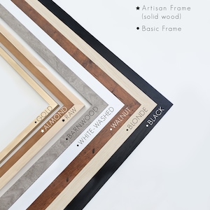 The frame color options are black, blonde, walnut, white-washed, barnwood, mocha, craft.