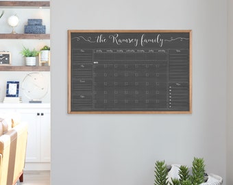 Command Center for Family, Dry Erase Chalkboard Style Command Center, Weekly and Monthly Calendar Combo, Family Center Calendar #36163