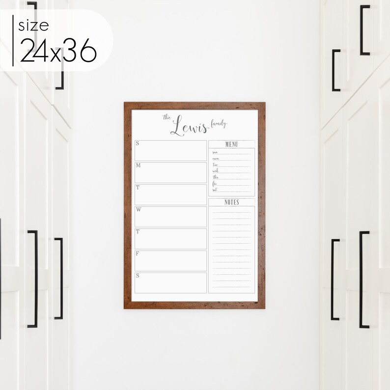 24x36 Weekly Planner Weekly Calendar Large Wall Calendar Etsy