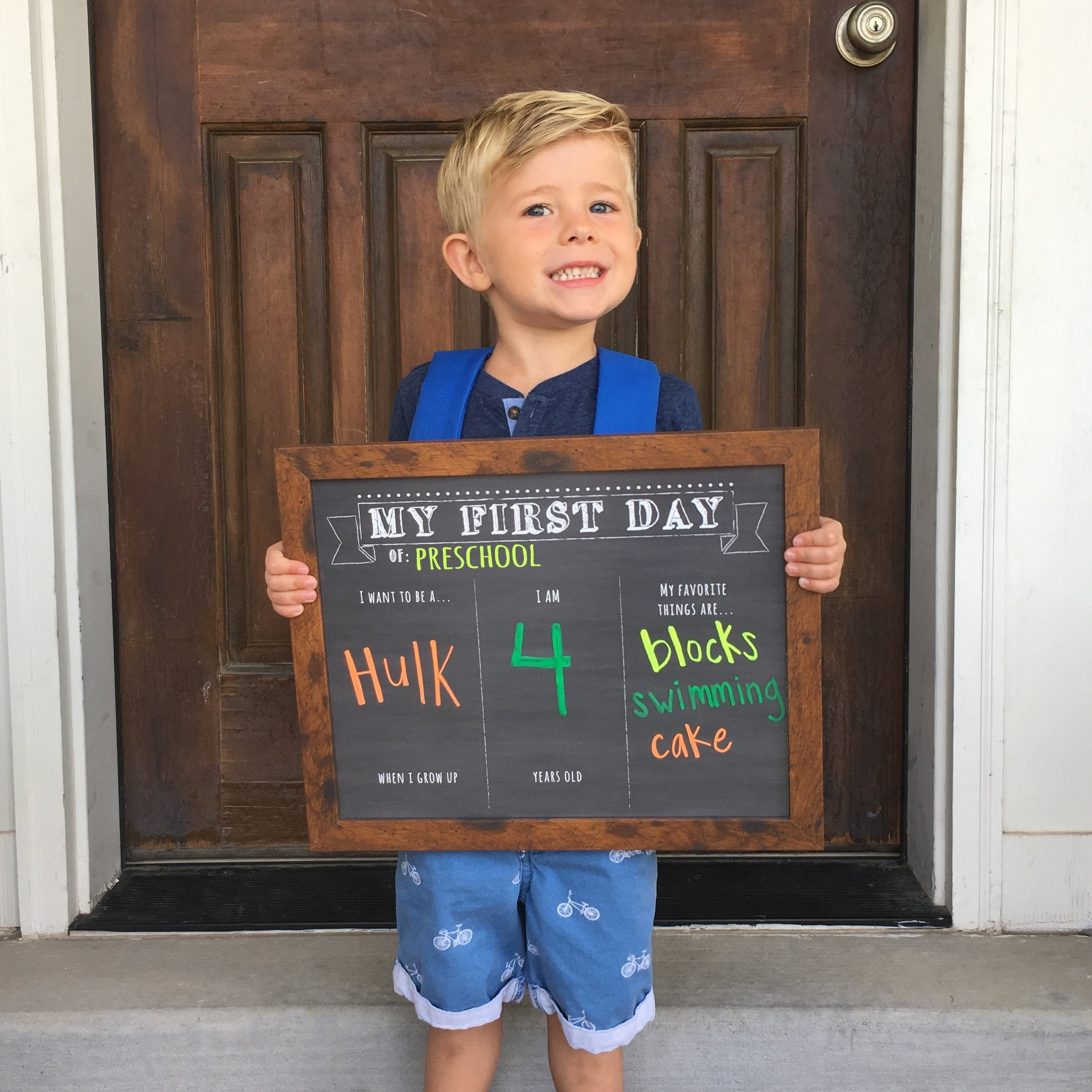 First Day School Back School, First Day School Chalkboard