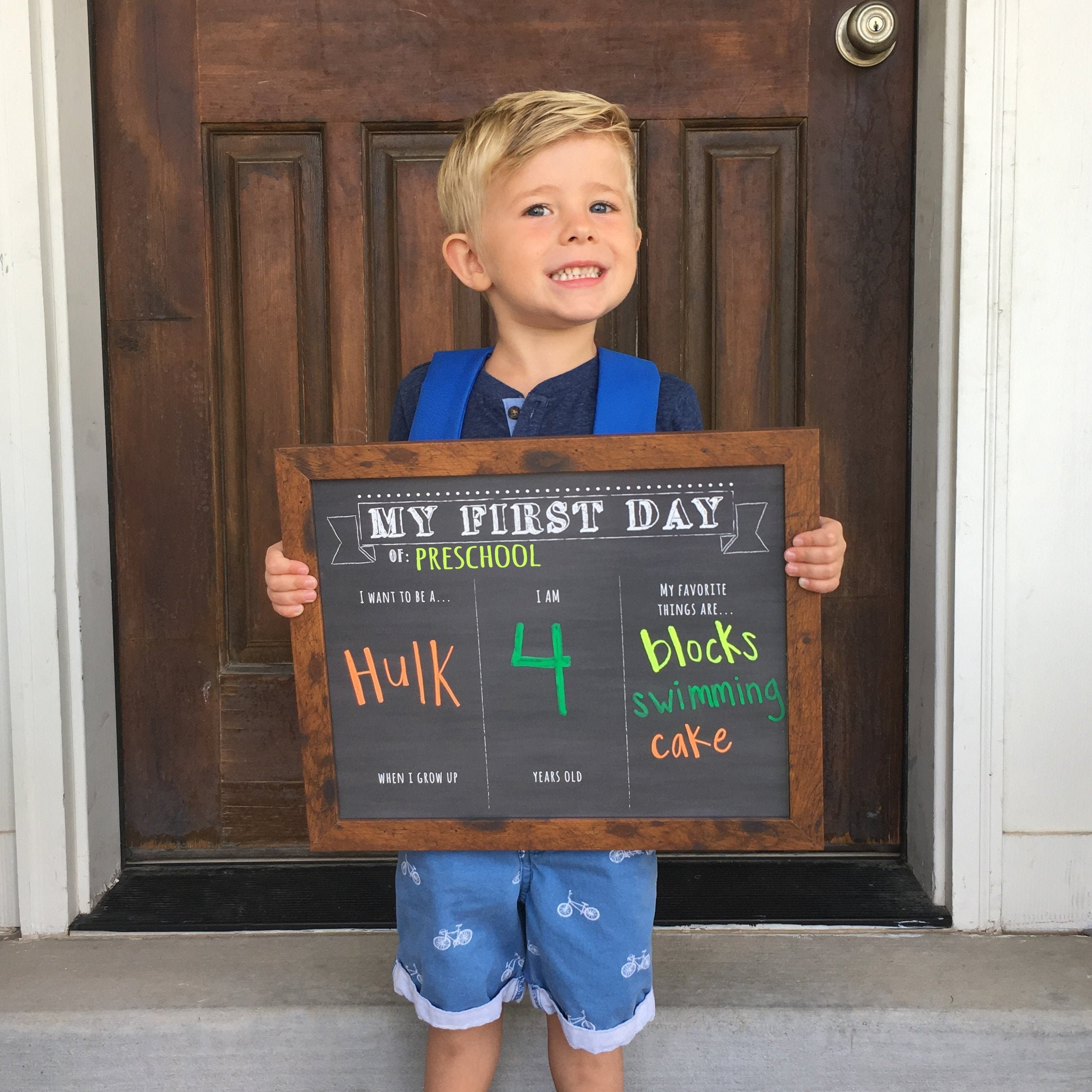 Personalised First Day Of School / Nursery Wipeable Board