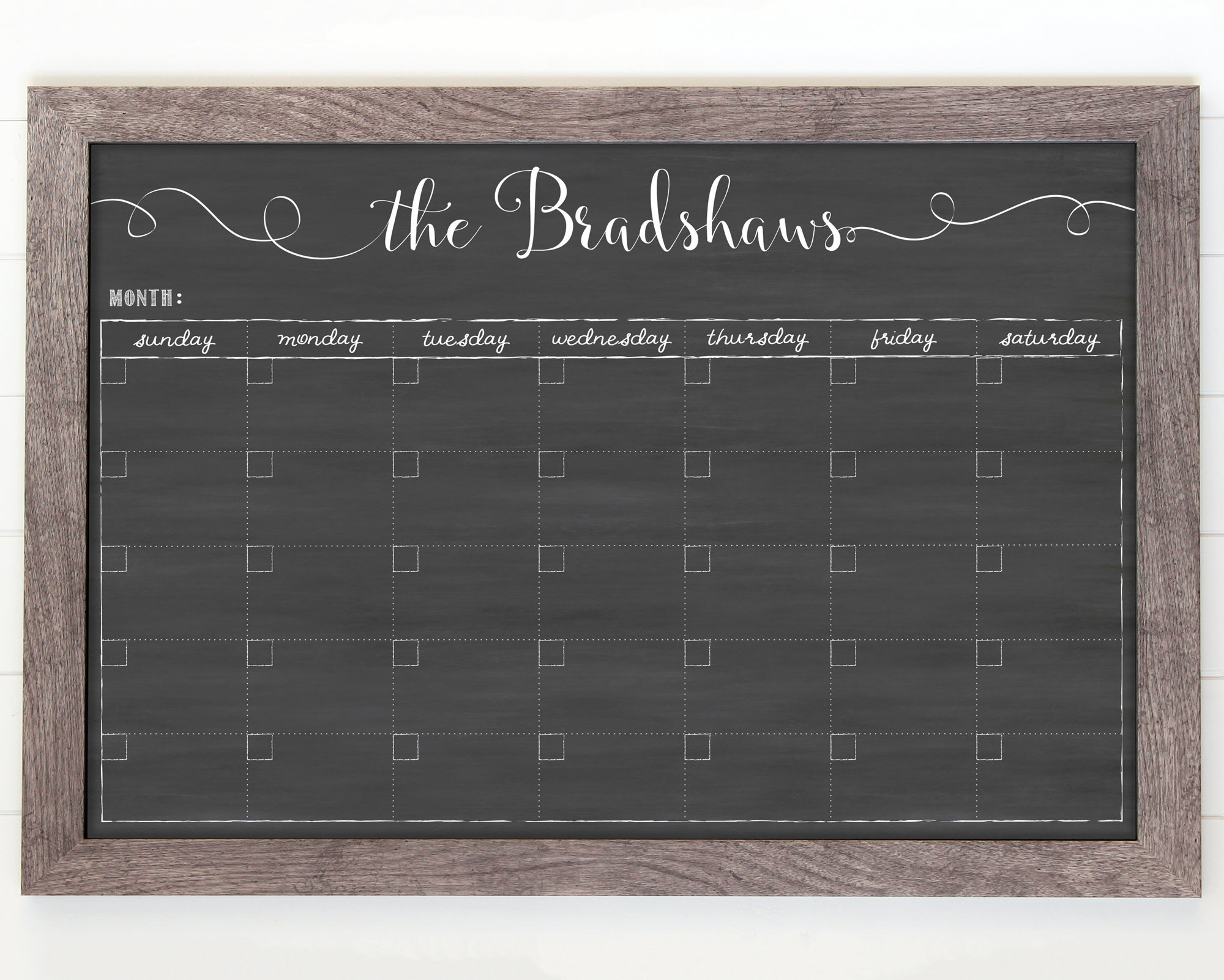 Large Personalized Calendar Custom Family Name Calendar Etsy