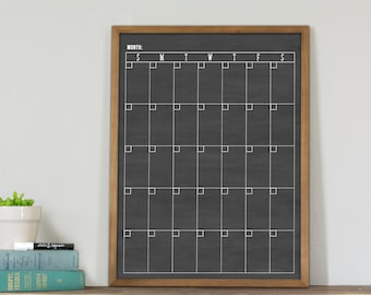 Tall calendar, Minimalist Calendar , 18x24 or 24x36 calendar, dry-erase calendar , perpetual calendar