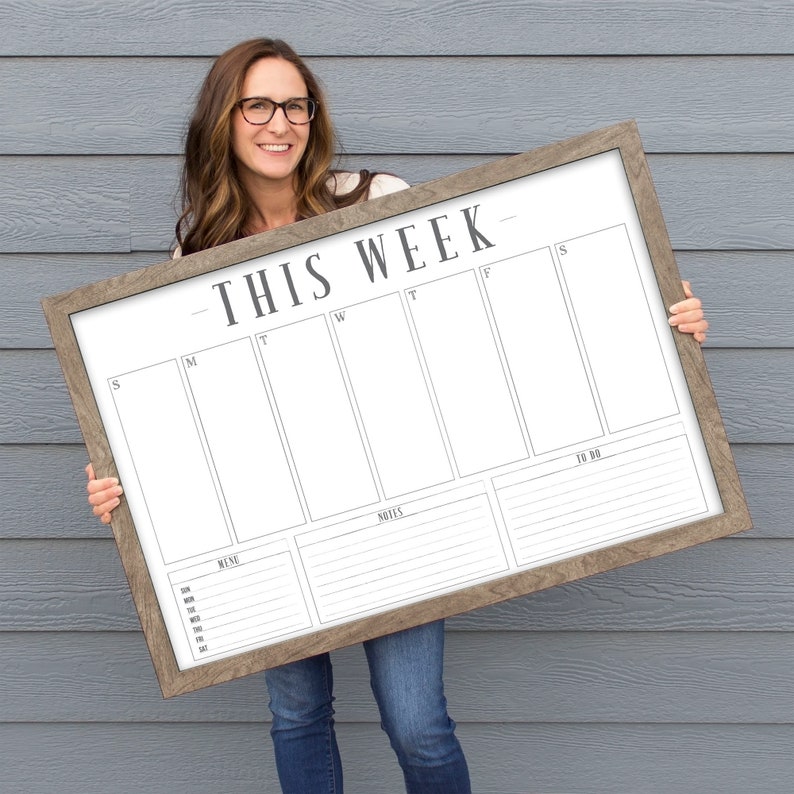 Large Weekly Planner Weekly Schedule Dry erase Calendar | Etsy