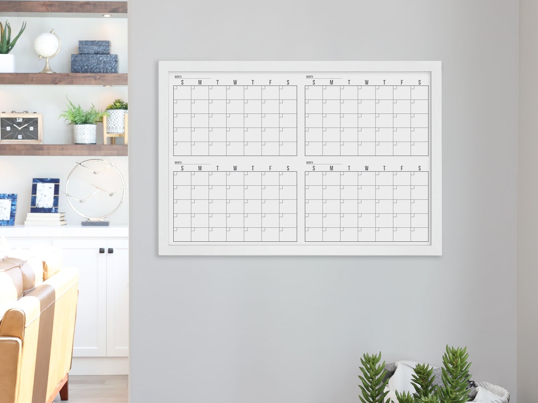 4 Month Minimalist Dry Erase Whiteboard Calendar 36