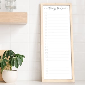 To do Checklist | Whiteboard Style | 9x24 dry erase framed board | to do list for wall | framed to do list