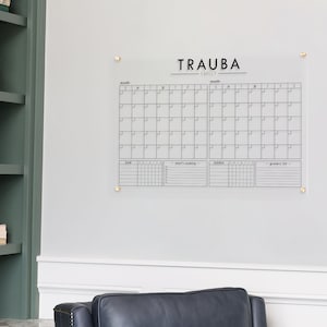 Commandocentrum van 2 maanden met takenoverzicht | Doorzichtige acryl wandkalender droog wissen | #38115