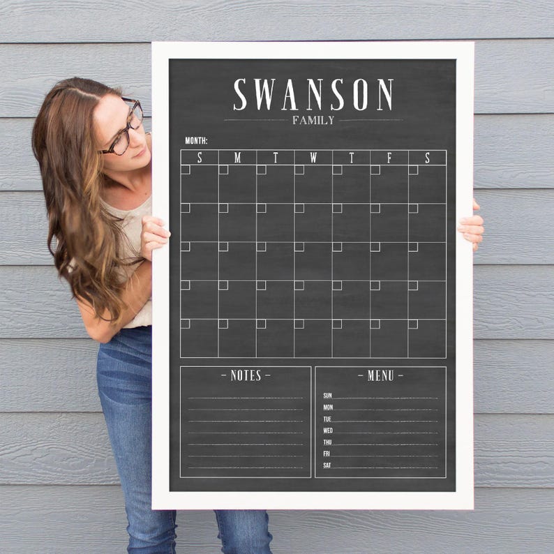 Chalkboard Calendar, Chalkboard Calendar, Customized Calendar image 6