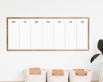 Weekly Calendar Dry Erase Weekly Whiteboard Framed Calendar in Large or Small Option