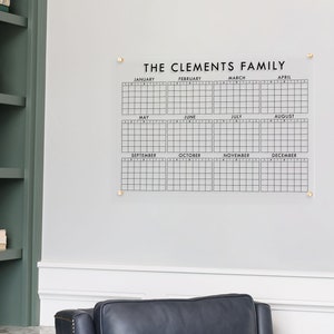 LushLeaf Large Dry Erase 38" x 68" Black Giant Yearly Calendar