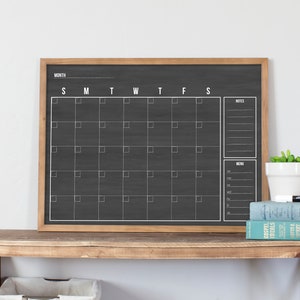 Minimalist Wall Calendar, Custom Dry Erase Large Calendar, Reusable Chalkboard Calendar, Family Center, Rustic Decor, 2024 Planner image 1