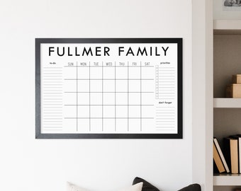 Dry Erase Whiteboard Calendar for Family Command Center in Kitchen or Mudroom