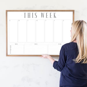 Large Weekly Planner , Weekly Schedule , Dry erase Calendar Two sizes available Magnetic Calendar option image 7