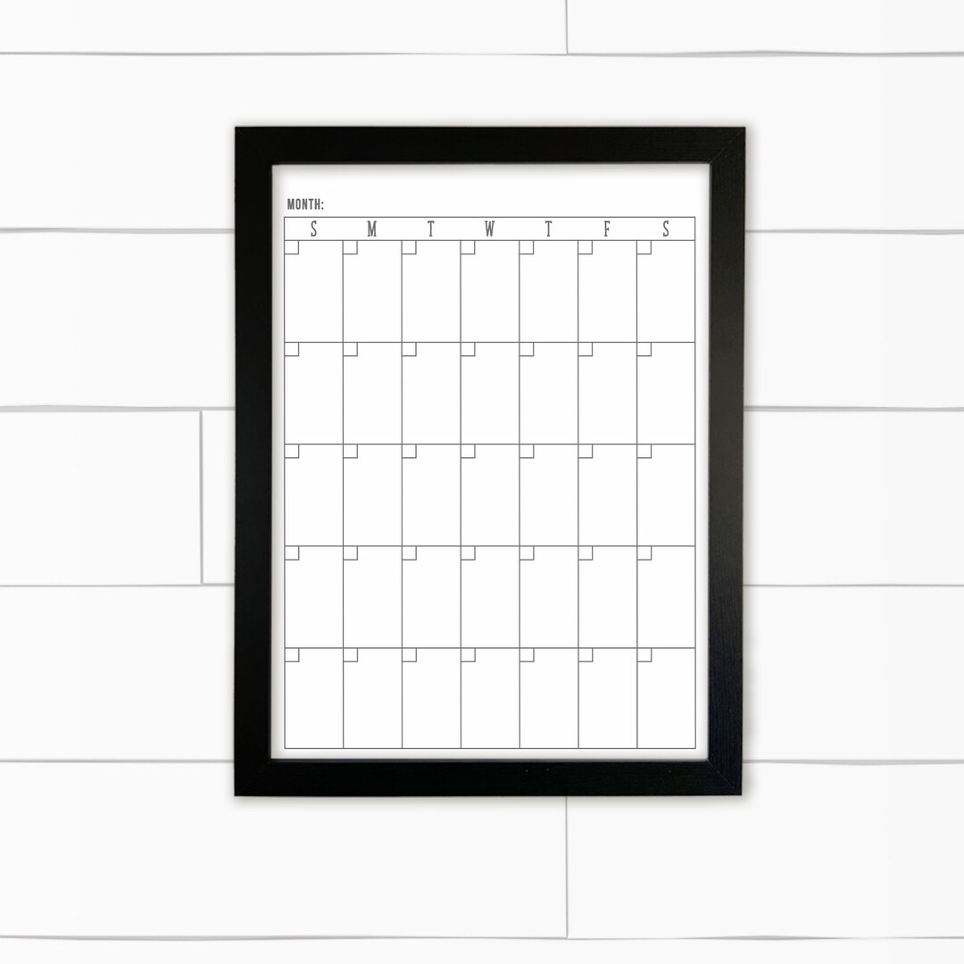 Tall Whiteboard Calendar Minimalist Calendar 18x24 Etsy