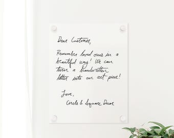 Echte Handschrift auf Wasserbasis für Brief oder Rezept | Individuell handgeschriebenes Erinnerungsgeschenk Tatsächliche Handschriftkunst für Wand