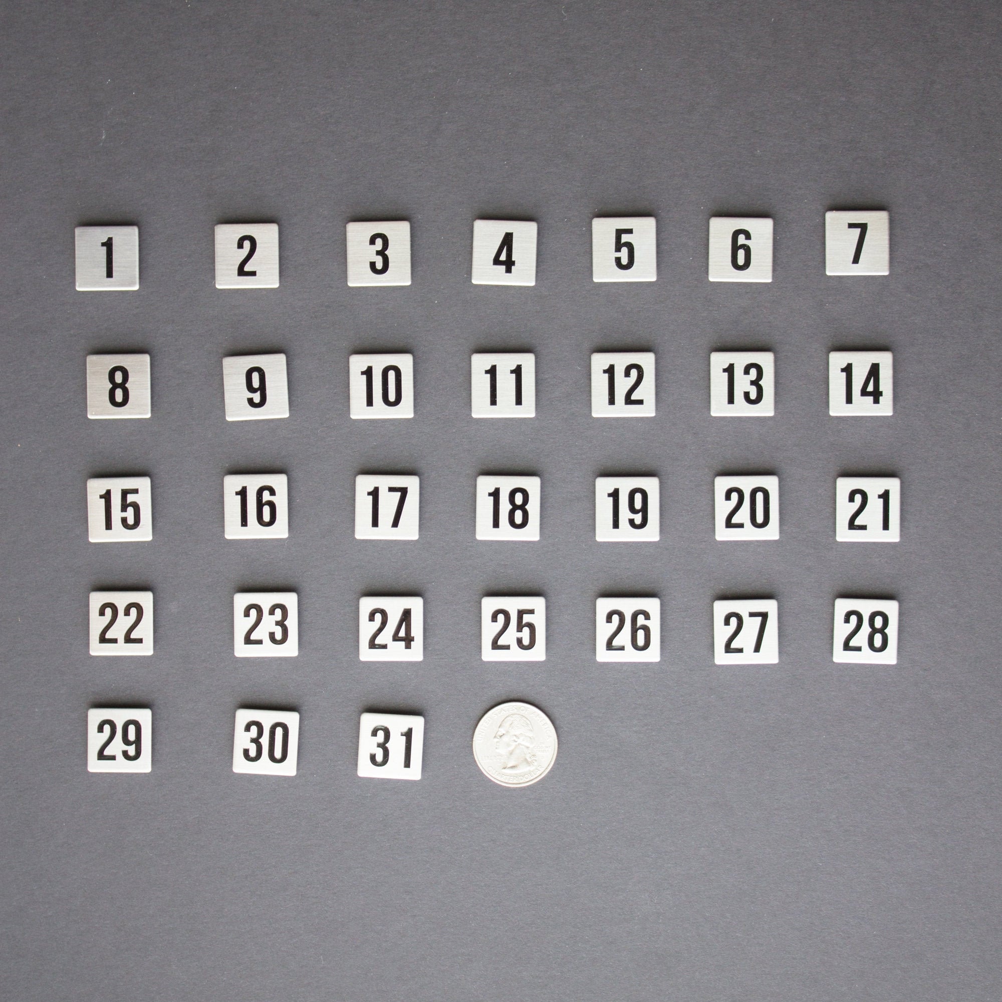 White Number Glass Magnets