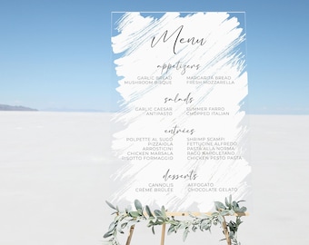 Custom Acrylic Wedding Menu Sign, Custom Bar menu, Custom Wedding Decor, Acrylic Wedding Sign, Menu for Elegant Modern Wedding
